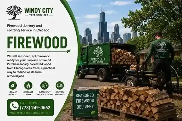 Firewood delivery and splitting service in Chicago