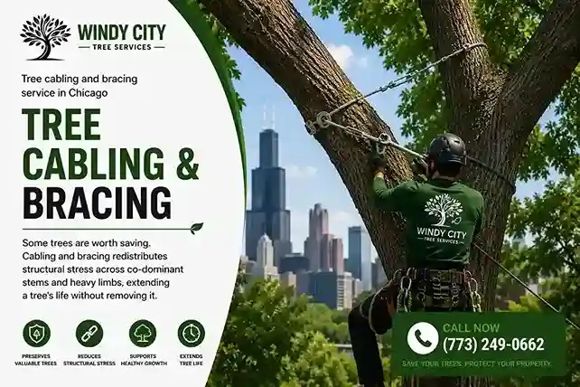 Tree cabling and bracing service in Chicago