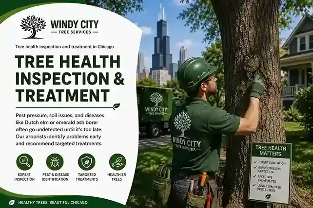 Tree health inspection and treatment in Chicago
