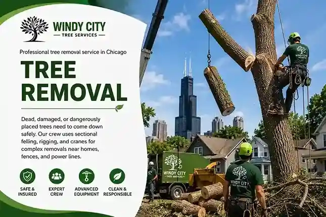 Professional tree removal service in Chicago