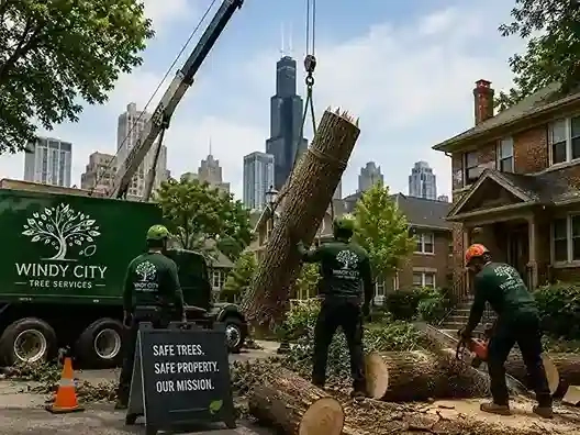 Windy City Tree Services crew performing professional tree removal in Chicago