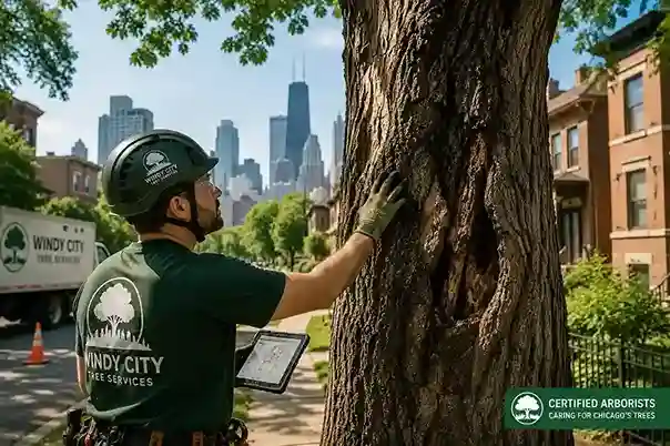 arborist-inspecting-tree-chicago